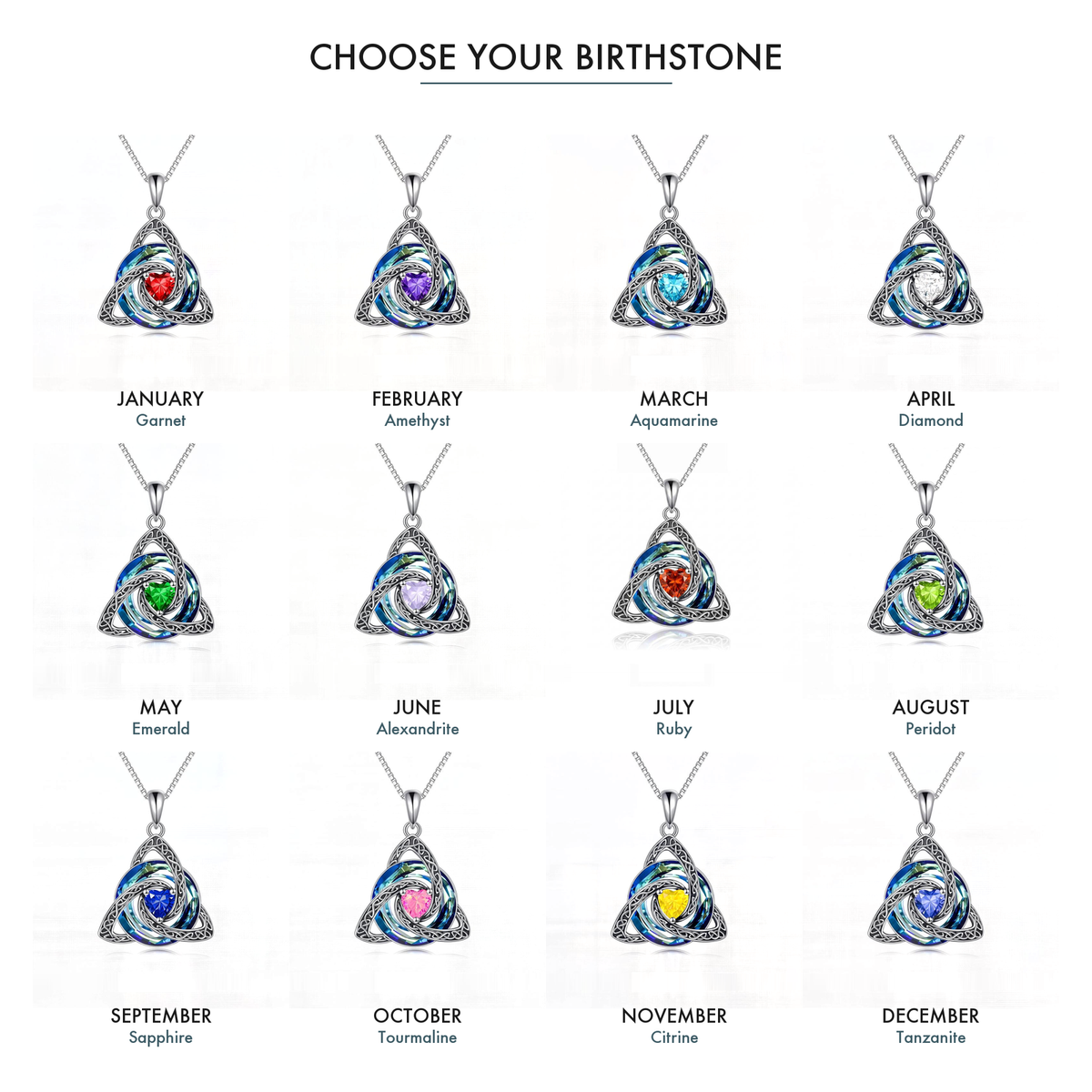 Evina™ Witch Knot Birthstone Necklace